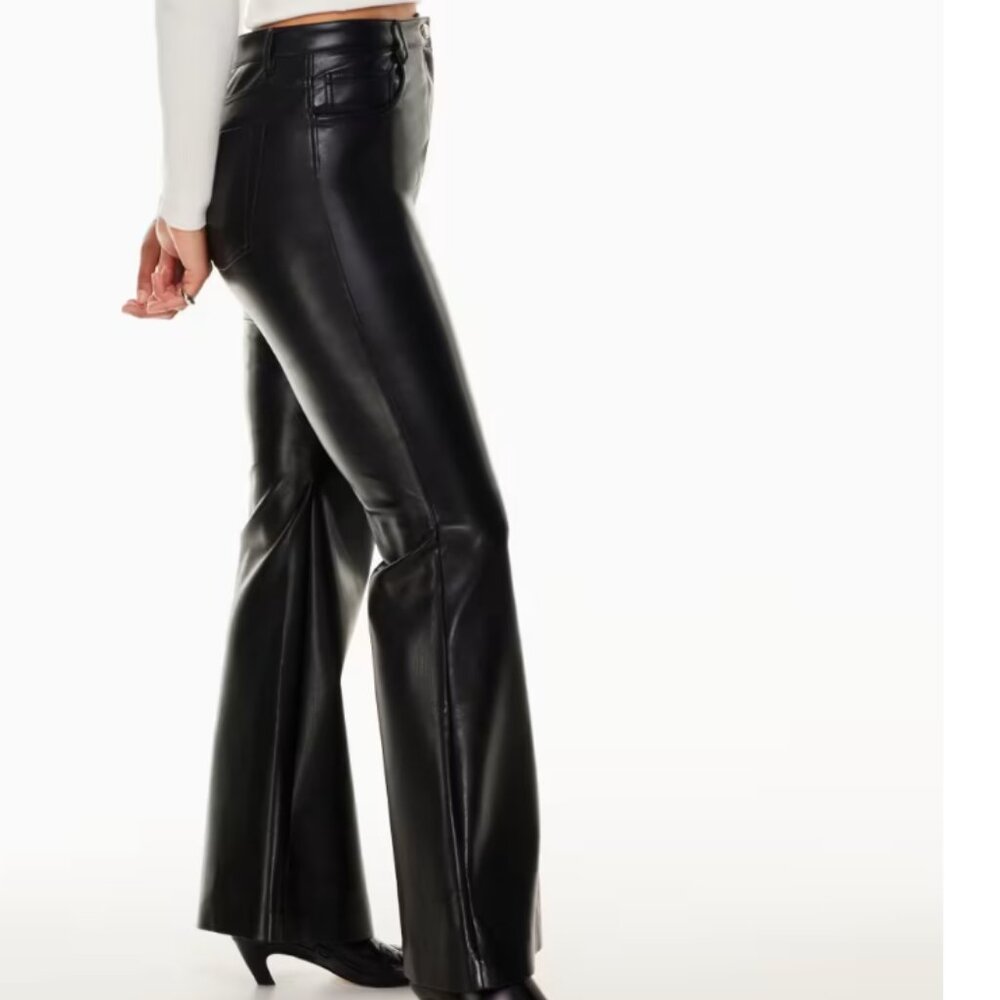 Aritzia Wilfred Black Vegan Leather Melina Flare High Waist Size 12 - Never worn